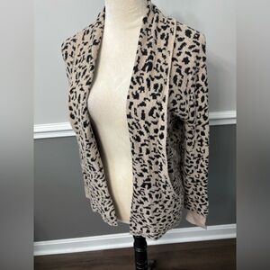 Rachel Zoe Leopard Print Open Front Cardigan